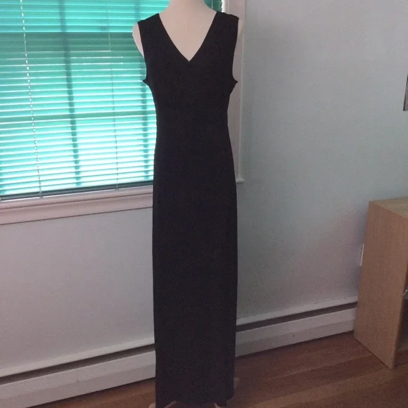 Coldwater Creek | Dresses | Coldwater Creek Black Empire Waist Maxi Tank  Dress Sz M 12 | Poshmark
